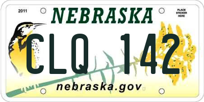 NE license plate CLQ142