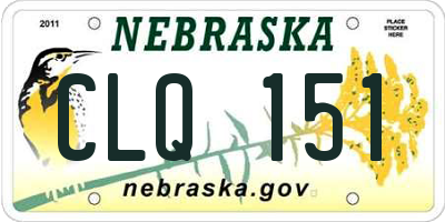 NE license plate CLQ151