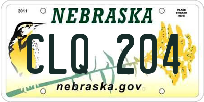 NE license plate CLQ204