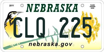 NE license plate CLQ225