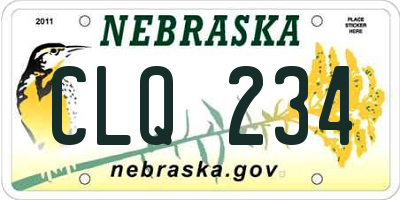 NE license plate CLQ234