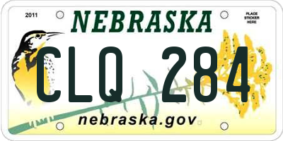NE license plate CLQ284