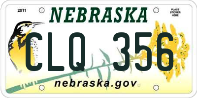 NE license plate CLQ356