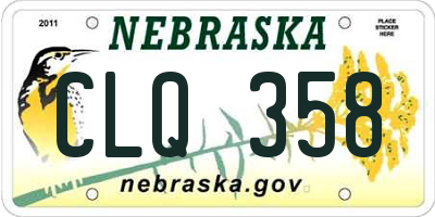 NE license plate CLQ358