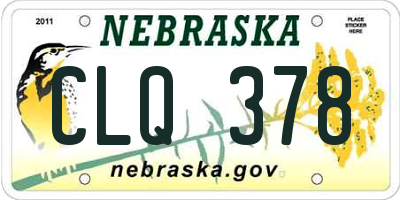 NE license plate CLQ378