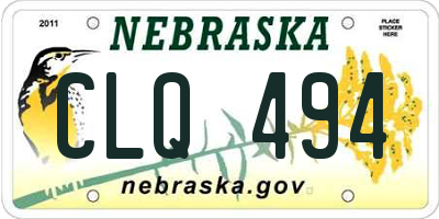 NE license plate CLQ494