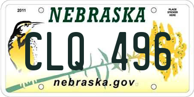NE license plate CLQ496