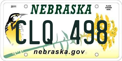 NE license plate CLQ498