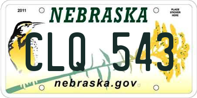 NE license plate CLQ543