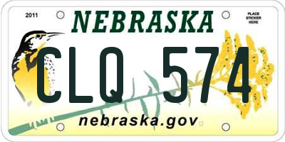 NE license plate CLQ574
