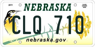 NE license plate CLQ710