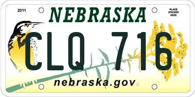 NE license plate CLQ716