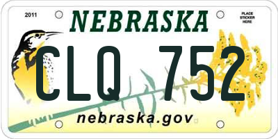 NE license plate CLQ752