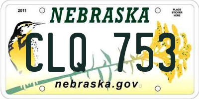NE license plate CLQ753