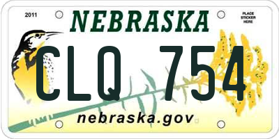 NE license plate CLQ754