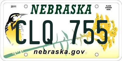 NE license plate CLQ755