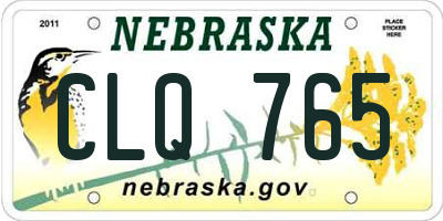 NE license plate CLQ765