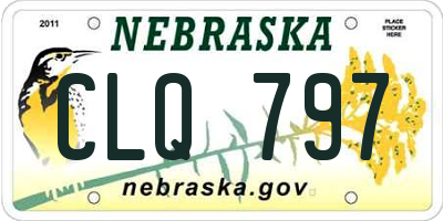 NE license plate CLQ797