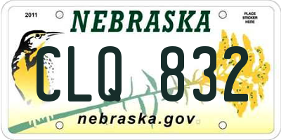 NE license plate CLQ832