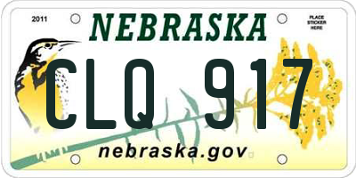 NE license plate CLQ917