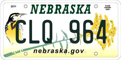 NE license plate CLQ964