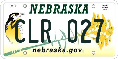 NE license plate CLR027