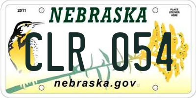 NE license plate CLR054