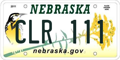 NE license plate CLR111