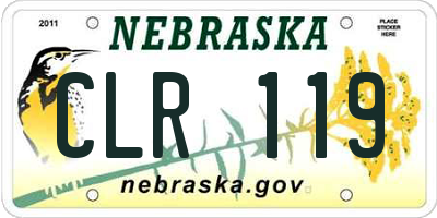 NE license plate CLR119