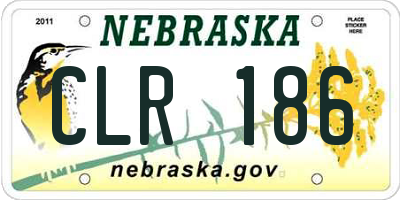 NE license plate CLR186