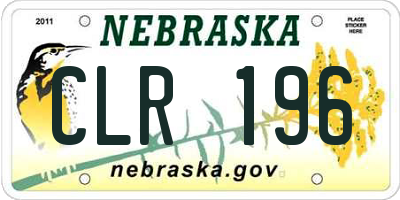 NE license plate CLR196