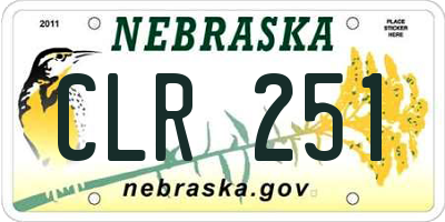 NE license plate CLR251