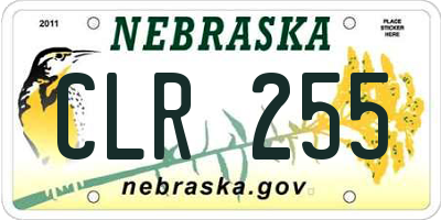 NE license plate CLR255