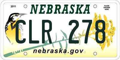 NE license plate CLR278