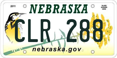 NE license plate CLR288