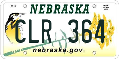 NE license plate CLR364