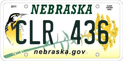 NE license plate CLR436
