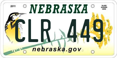 NE license plate CLR449