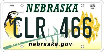 NE license plate CLR466
