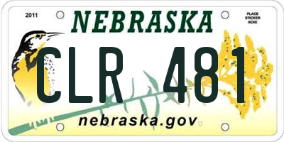 NE license plate CLR481