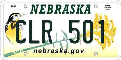 NE license plate CLR501