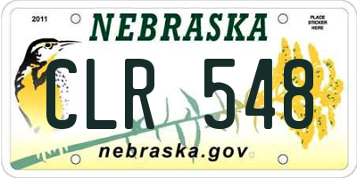 NE license plate CLR548
