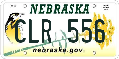 NE license plate CLR556