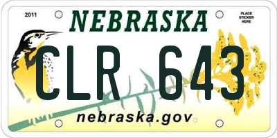 NE license plate CLR643