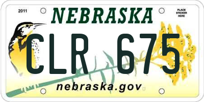 NE license plate CLR675