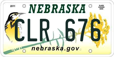 NE license plate CLR676