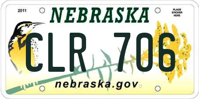 NE license plate CLR706