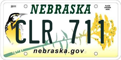 NE license plate CLR711