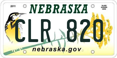 NE license plate CLR820