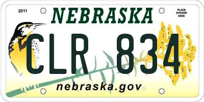 NE license plate CLR834